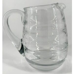 Pitcher Glass Bee Hive Ribbed Heavy Clear 7.5" T No-Spill Ice Glassware Party